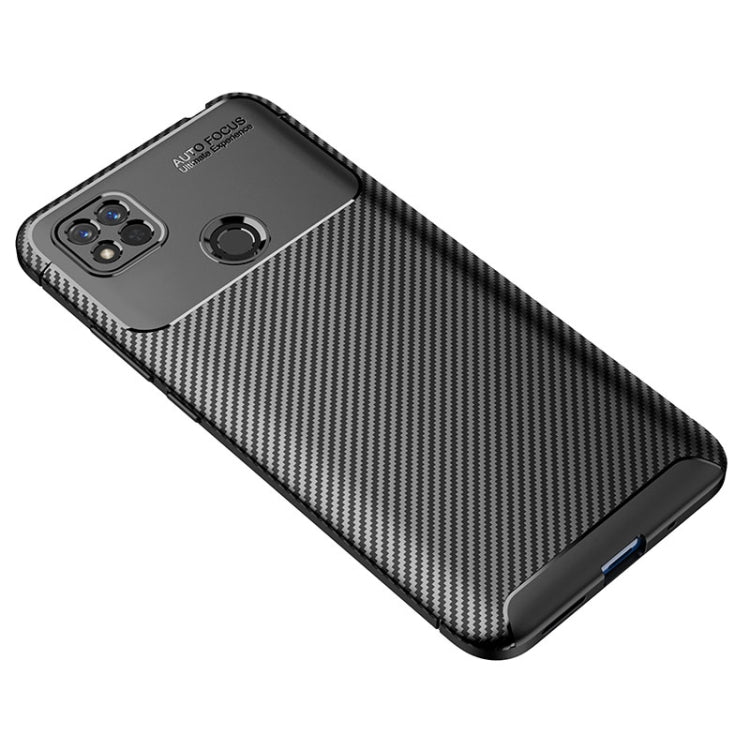 For Xiaomi Redmi 10A Carbon Fiber Texture Shockproof TPU Phone Case(Black)