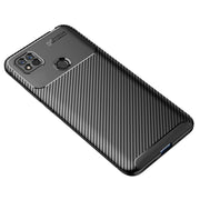 For Xiaomi Redmi 10A Carbon Fiber Texture Shockproof TPU Phone Case(Black)