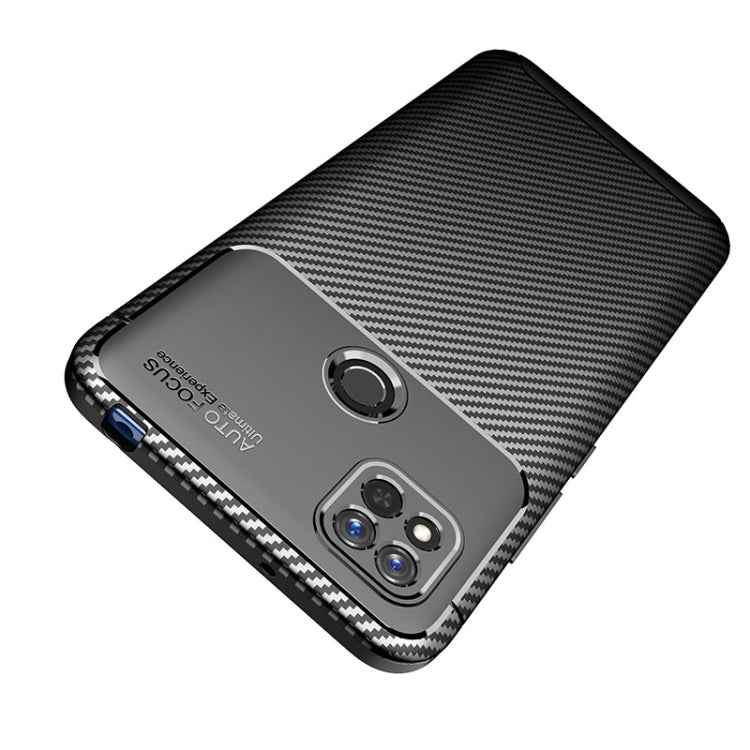 For Xiaomi Redmi 10A Carbon Fiber Texture Shockproof TPU Phone Case(Black)