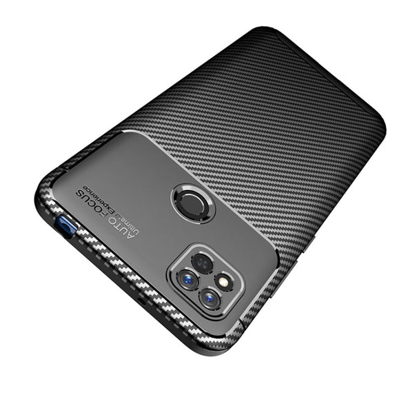 For Xiaomi Redmi 10A Carbon Fiber Texture Shockproof TPU Phone Case(Black)