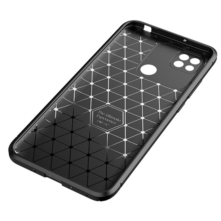 For Xiaomi Redmi 10A Carbon Fiber Texture Shockproof TPU Phone Case(Black)