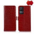 For Xiaomi Redmi K50 / K50 Pro Crocodile Top Layer Cowhide Leather Phone Case(Red) - Xiaomi Cases by PMC TechLife | Online Shopping South Africa | PMC TechLife