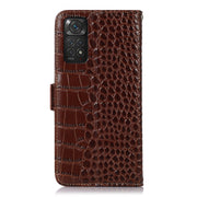 For Xiaomi Redmi Note 11 4G/11S 4G Global Crocodile Top Layer Cowhide Leather Phone Case(Brown)