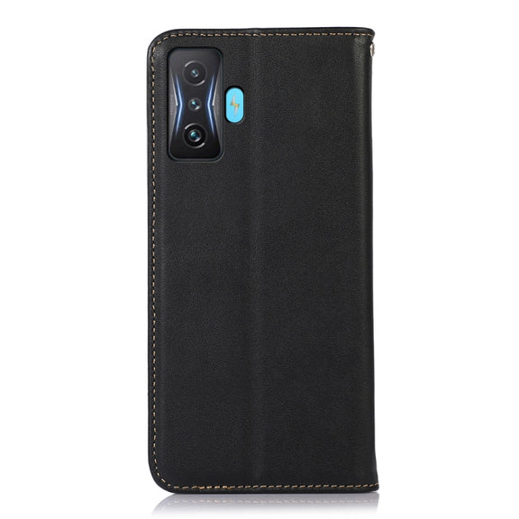 For Xiaomi Redmi K50 Gaming KHAZNEH Nappa Top Layer Cowhide Leather Phone Case(Black)