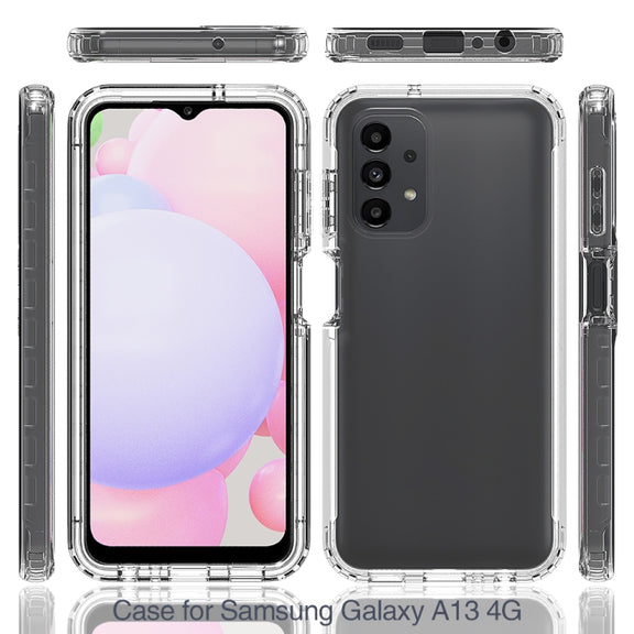 For Samsung Galaxy A13 4G Full Body Shockproof Clear Gradient Phone Case(Black)