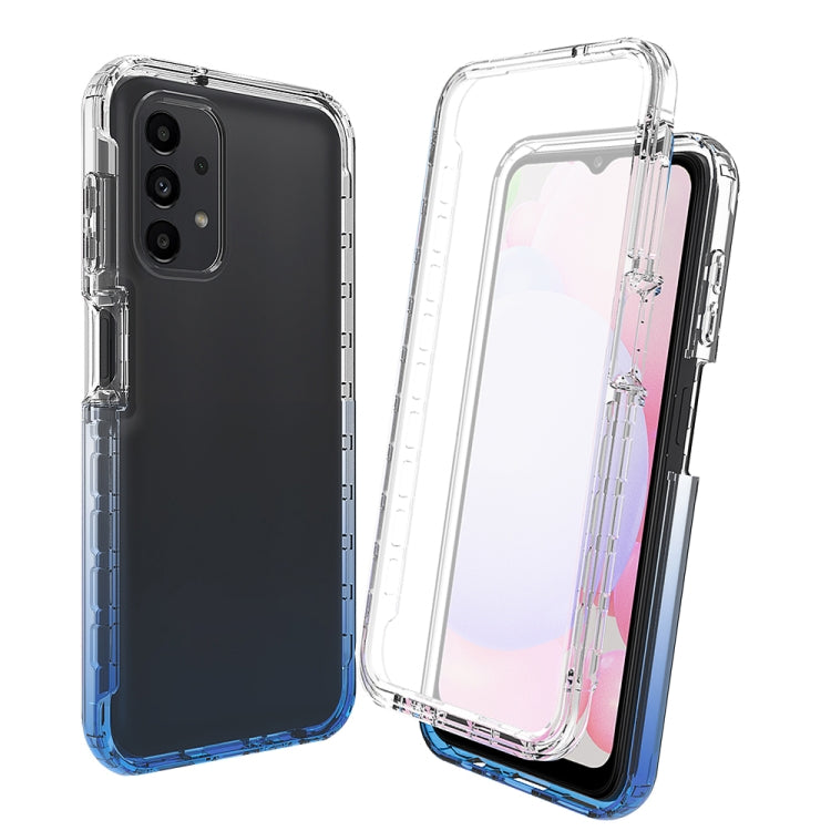 For Samsung Galaxy A13 4G Full Body Shockproof Clear Gradient Phone Case(Blue)