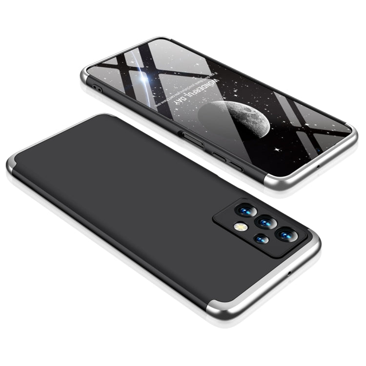 For Samsung Galaxy A23 GKK Three Stage Splicing Full Coverage PC Phone Case(Black Silver)