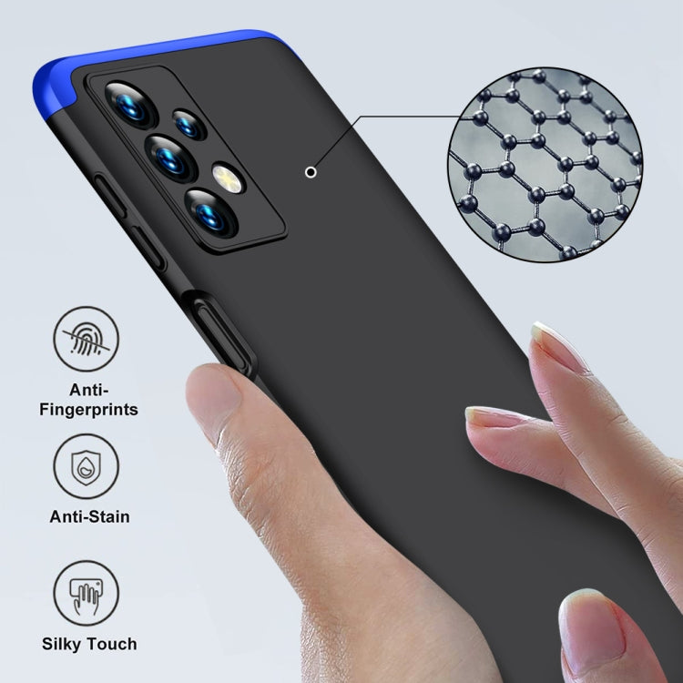 For Samsung Galaxy A23 GKK Three Stage Splicing Full Coverage PC Phone Case(Black Blue)
