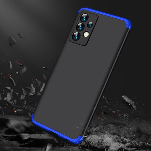For Samsung Galaxy A23 GKK Three Stage Splicing Full Coverage PC Phone Case(Black Blue)