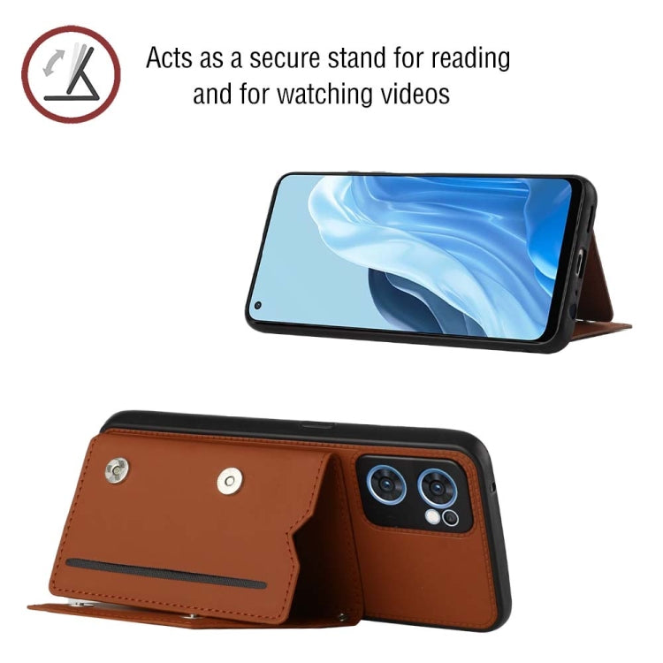 For OPPO Reno7 5G Skin Feel PU + TPU + PC Phone Case(Brown)