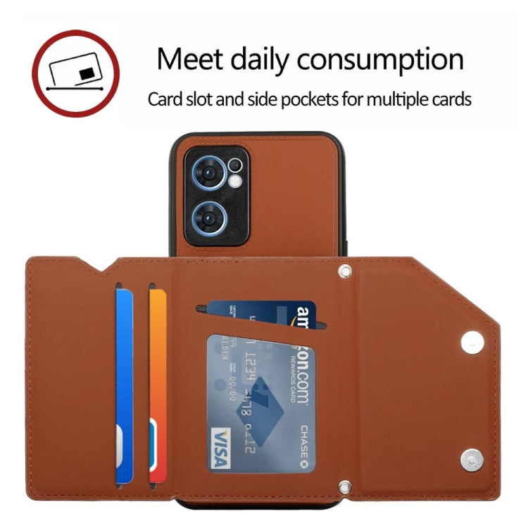 For OPPO Reno7 5G Skin Feel PU + TPU + PC Phone Case(Brown)