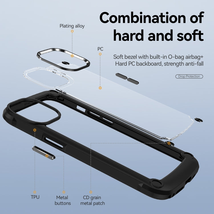 For iPhone 13 TPU + PC Lens Protection Phone Case(Black)