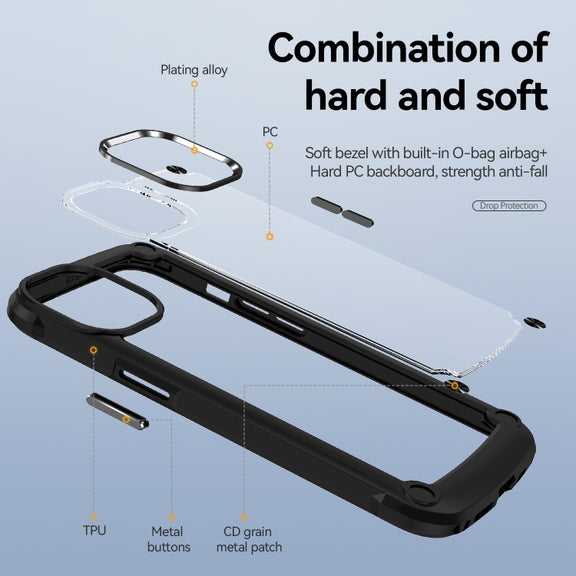For iPhone 13 TPU + PC Lens Protection Phone Case(Black)
