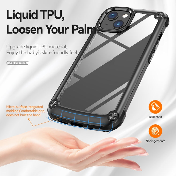 For iPhone 13 TPU + PC Lens Protection Phone Case(Black)