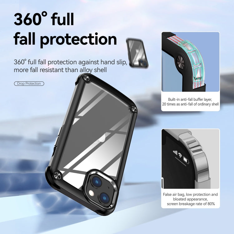 For iPhone 13 TPU + PC Lens Protection Phone Case(Black)