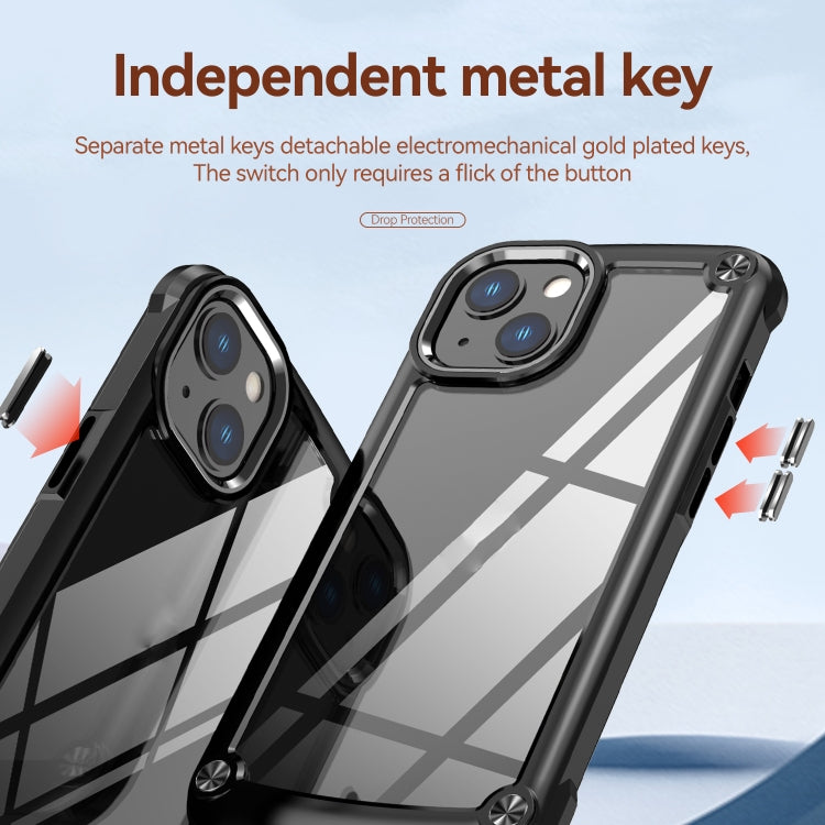 For iPhone 13 TPU + PC Lens Protection Phone Case(Black)