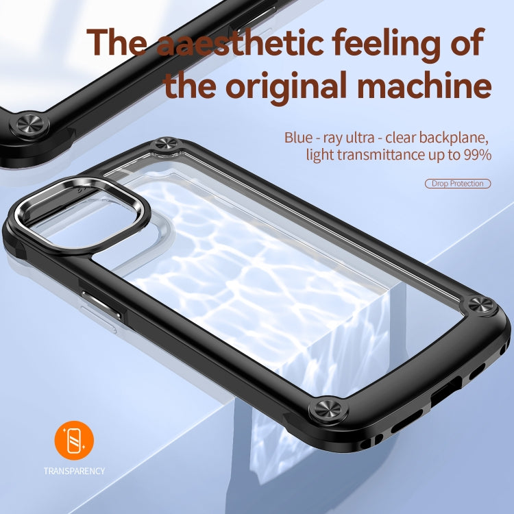 For iPhone 13 TPU + PC Lens Protection Phone Case(Black)