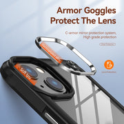 For iPhone 13 TPU + PC Lens Protection Phone Case(Black)