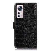 For Xiaomi 12 Pro Crocodile Top Layer Cowhide Leather Phone Case(Black)