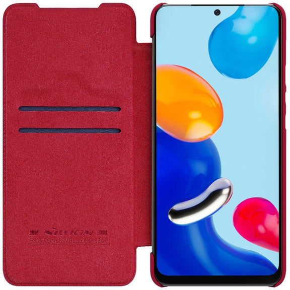 For Xiaomi Redmi Note 11 Global NILLKIN QIN Series Crazy Horse Texture Leather Case(Red)