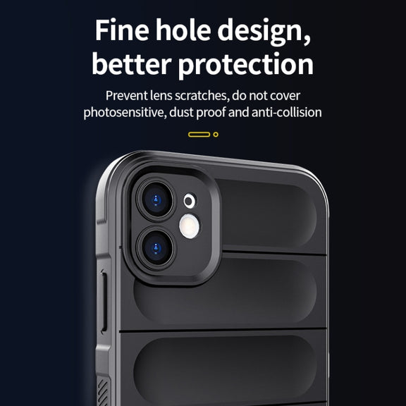 For iPhone 11 Magic Shield TPU + Flannel Phone Case (Black)