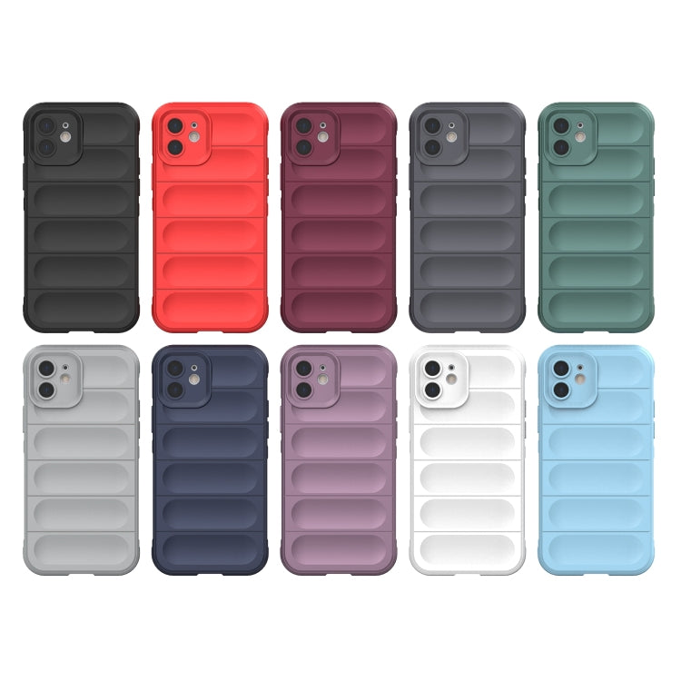 For iPhone 12 Magic Shield TPU + Flannel Phone Case(Grey)