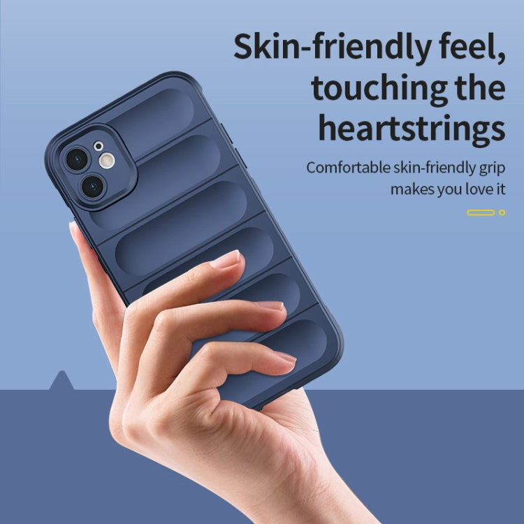 For iPhone 12 Magic Shield TPU + Flannel Phone Case(Black)
