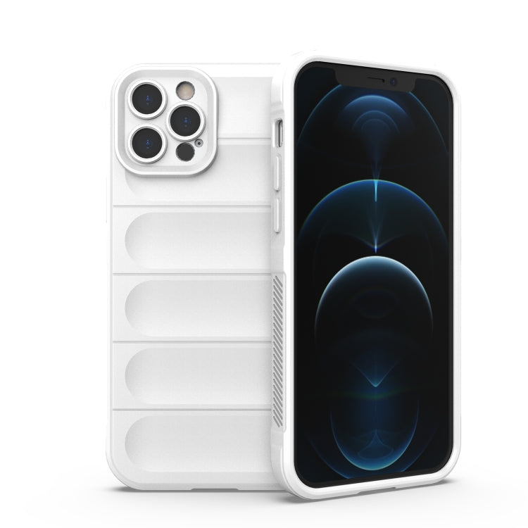 For iPhone 12 Pro Magic Shield TPU + Flannel Phone Case(White)