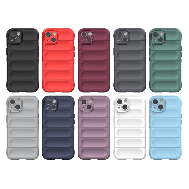 For iPhone 13 Magic Shield TPU + Flannel Phone Case(Light Blue)
