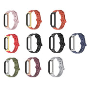 For Xiaomi Mi Band 6 / 5 / 4 / 3 Mijobs Flat Hole Silicone Watch Band, Style:CS Case(Orange+Black)