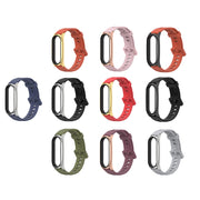 For Xiaomi Mi Band 6 / 5 / 4 / 3 Mijobs Flat Hole Silicone Watch Band, Style:Plus Case(Black+Silver) - Watch Bands by MIJOBS