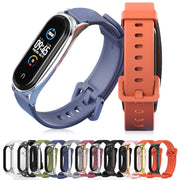 For Xiaomi Mi Band 3/4/5/6 Mijobs CS Silicone Water-resistant Watch Band(Army Green+Silver)