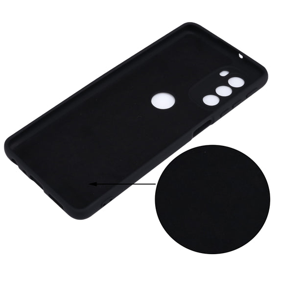 For Motorola Moto G51 5G Pure Color Liquid Silicone Shockproof Full Coverage Phone Case(Black)