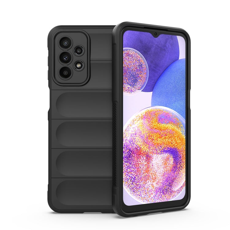 For Samsung Galaxy A23 Magic Shield TPU + Flannel Phone Case(Black)