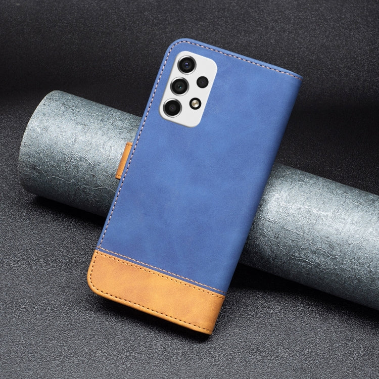For Samsung Galaxy A53 BF11 Color Matching Skin Feel Leather Phone Case(Blue)