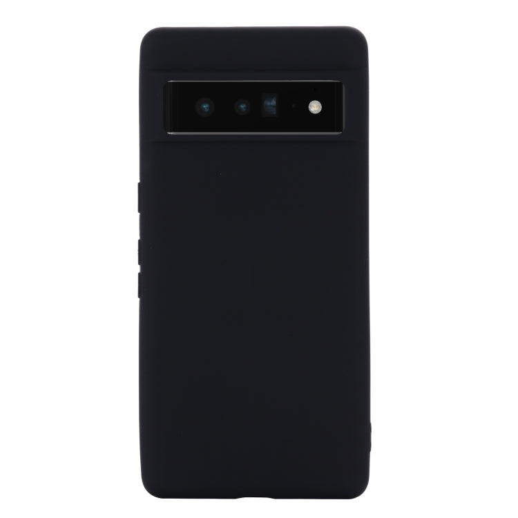 For Google Pixel 7 Pro Pure Color Liquid Silicone Shockproof Phone Case(Black)