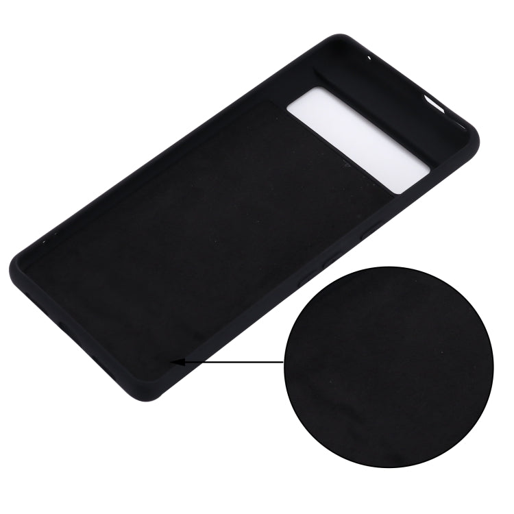 For Google Pixel 7 Pro Pure Color Liquid Silicone Shockproof Phone Case(Black)