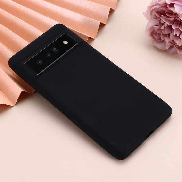 For Google Pixel 7 Pro Pure Color Liquid Silicone Shockproof Phone Case(Black)