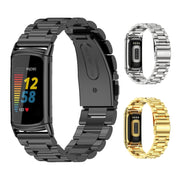 For Fitbit Charge5 Mijobs Stainless Steel Metal Watch Band(Silver) - Watch Bands by MIJOBS