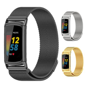 For Fitbit Charge 5 / Charge 6 Mijobs Magnetic Metal Watch Band(Black) - Watch Bands by MIJOBS