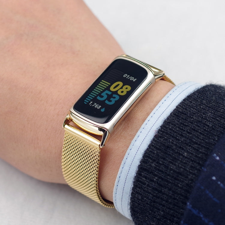 For Fitbit Charge 5 / Charge 6 Mijobs Magnetic Metal Watch Band(Gold) - Watch Bands by MIJOBS