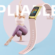 For Fitbit Charge 5 / Charge 6 Mijobs Soft Silicone  Watch Band(Orange+Gold) - Watch Bands by MIJOBS