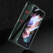 For Samsung Galaxy Z Fold3 5G GKK Integrated Magnetic Full Coverage Phone Flip Case with Pen Box(Mist Gold)