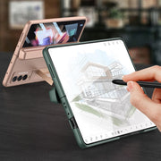 For Samsung Galaxy Z Fold3 5G GKK Integrated Magnetic Full Coverage Phone Flip Case with Pen Box(Mist Gold)