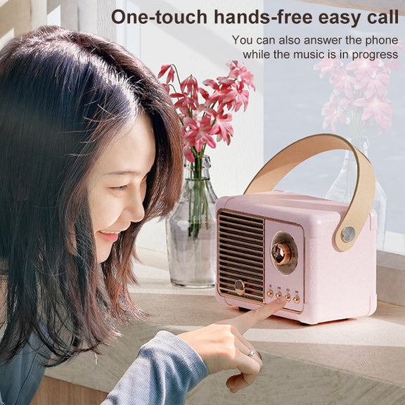 HM11 PLUS Portable HIFI Mini Retro Wireless Bluetooth Speaker(Light Yellow)