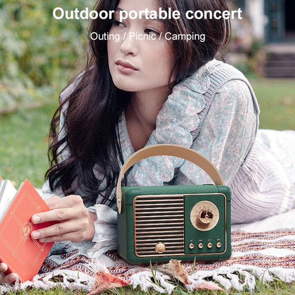 HM11 PLUS Portable HIFI Mini Retro Wireless Bluetooth Speaker(Dark Green)