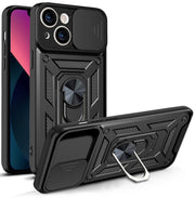 For iPhone 14 Sliding Camera Cover Design TPU+PC Phone Case (Black)