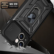 For iPhone 14 Sliding Camera Cover Design TPU+PC Phone Case (Black)