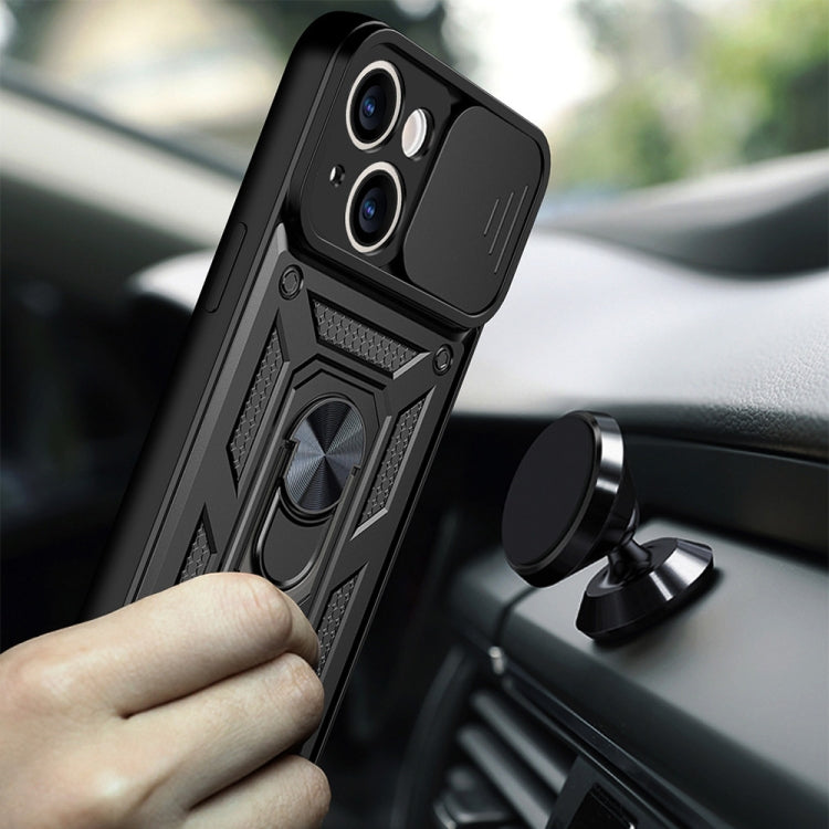 For iPhone 14 Sliding Camera Cover Design TPU+PC Phone Case (Black)