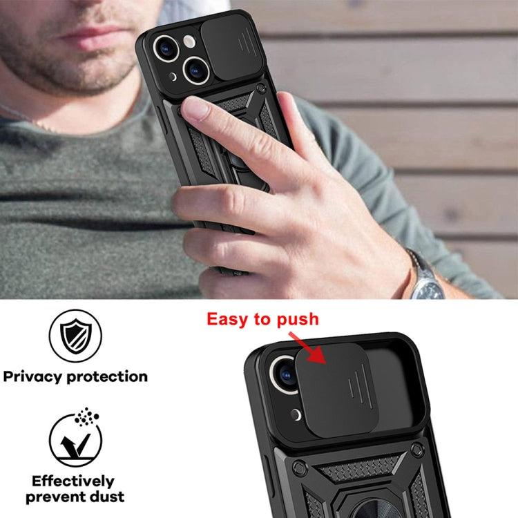 For iPhone 14 Sliding Camera Cover Design TPU+PC Phone Case (Black)